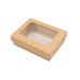 Sober doos. Deksel met venster 112x82x32 mm natuurlijk bruin (100-stuks)