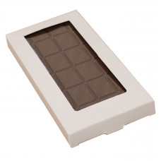 Ask till chokladkaka 160x80x15 mm vit matt stort fönster (100-pack)