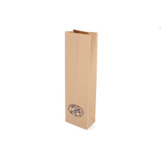 Konditoripåse Brun med PE barriär och  fönster 80x50x280 mm, 50-p