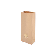Konditoripåse Brun med PE barriär och  fönster 130x76x307 mm, 50-p
