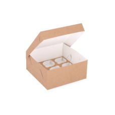 Cupcakeask för 9 cupcakes med specialtillverkad insats 210x210x100 mm Brun (10-pack)