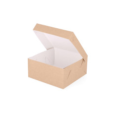 Klassisk Tårtkartong  210x210x105 mm Naturbrun (100-pack)