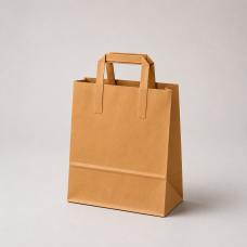 Papperskasse med platta handtag i kraftpapper 260x120x350 mm Brun (250-pack) Papperskasse med platta handtag i kraftpapper 260x120x350 mm Brun (250-pack)