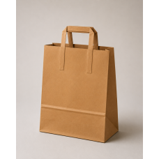 Papperskasse med platta handtag i kraftpapper 320x120x410 mm Brun (250-pack) Papperskasse med platta handtag i kraftpapper 320x120x410 mm Brun (250-pack)