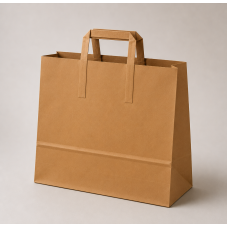Papperskasse med platta handtag i kraftpapper 450x170x480 mm Brun (150-pack) Papperskasse med platta handtag i kraftpapper 450x170x480 mm Brun (150-pack)