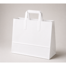 Papperskasse med platta handtag i kraftpapper 450x170x480 mm vit (150-pack) Papperskasse med platta handtag i kraftpapper 450x170x480 mm vit (150-pack)