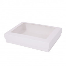 Sober ask och lock fönster 159x112x25 mm vit (100-pack)