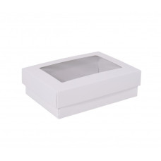 Sober ask och lock fönster 112x82x32 mm vit (100-pack)