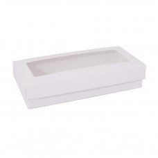 Sober ask och lock fönster 159x78x25 mm vit (100-pack)