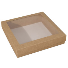 Sober ask och lock fönster 125x125x32 mm natur (100-pack)