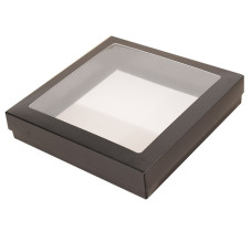 Prov: Sober ask och lock fönster 125x125x32 mm svart 