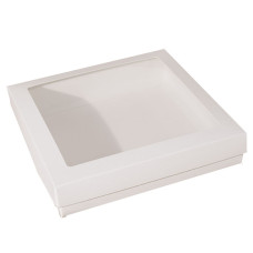 Prov: Sober ask och lock fönster 125x125x32 mm vit 