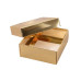 Sober ask och lock fönster 78x82x32 mm guld (100-pack)