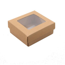 Sober ask och lock fönster 78x82x25 mm natur (100-pack)