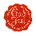 Etikett God jul Sigill natur/röd 48 mm (500-pack)