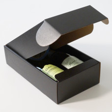 Gift box Linnepräglad 340x180x90mm svart 2 flaska (30-pack)