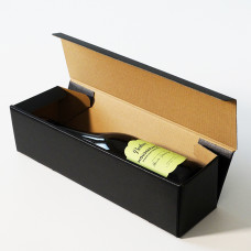 Gift box Linnepräglad 340x90x90mm svart 1 flaska (100-pack)