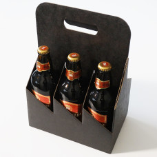 Flaskkorg 195x130x290mm svart 6 flaskor (30-pack)