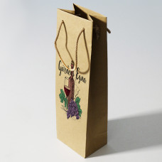 Flaskpåse lyx med eget tryck 120x90x400mm natur brun (100-pack)
