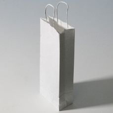 Flaskpåse med tvinnade handtag 150x80x395 mm vit (25-pack)