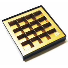 Insats med ram 160x160x19 mm guld (100-pack)