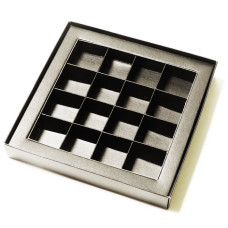 Insats med ram 160x160x19 mm svart (100-pack)