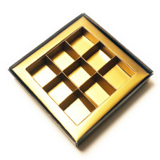 Prov: Insats med ram 125x125x19 mm guld 