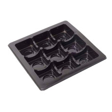 Insats 125x125x20 mm  9 pr svart (100-pack)