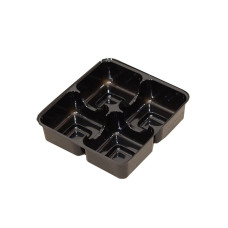 Insats 78x82x20 mm 4 pr svart (100-pack)