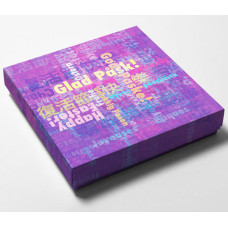 Ask med lock påskmotiv Grafitti, 125x125x25/20 mm (100-pack)