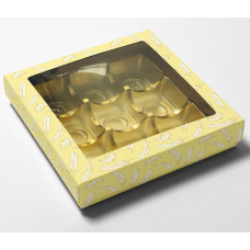 Ask med lock påskfjädrar fönster 125x125x25/20 mm (100-pack)